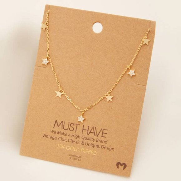 Jewelry - Cute Multi Sparkling Star Layering Necklace